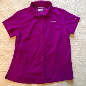 Columbia Women’s Size Large (L) Omni-Shade Short Sleeve Button Up Shirt